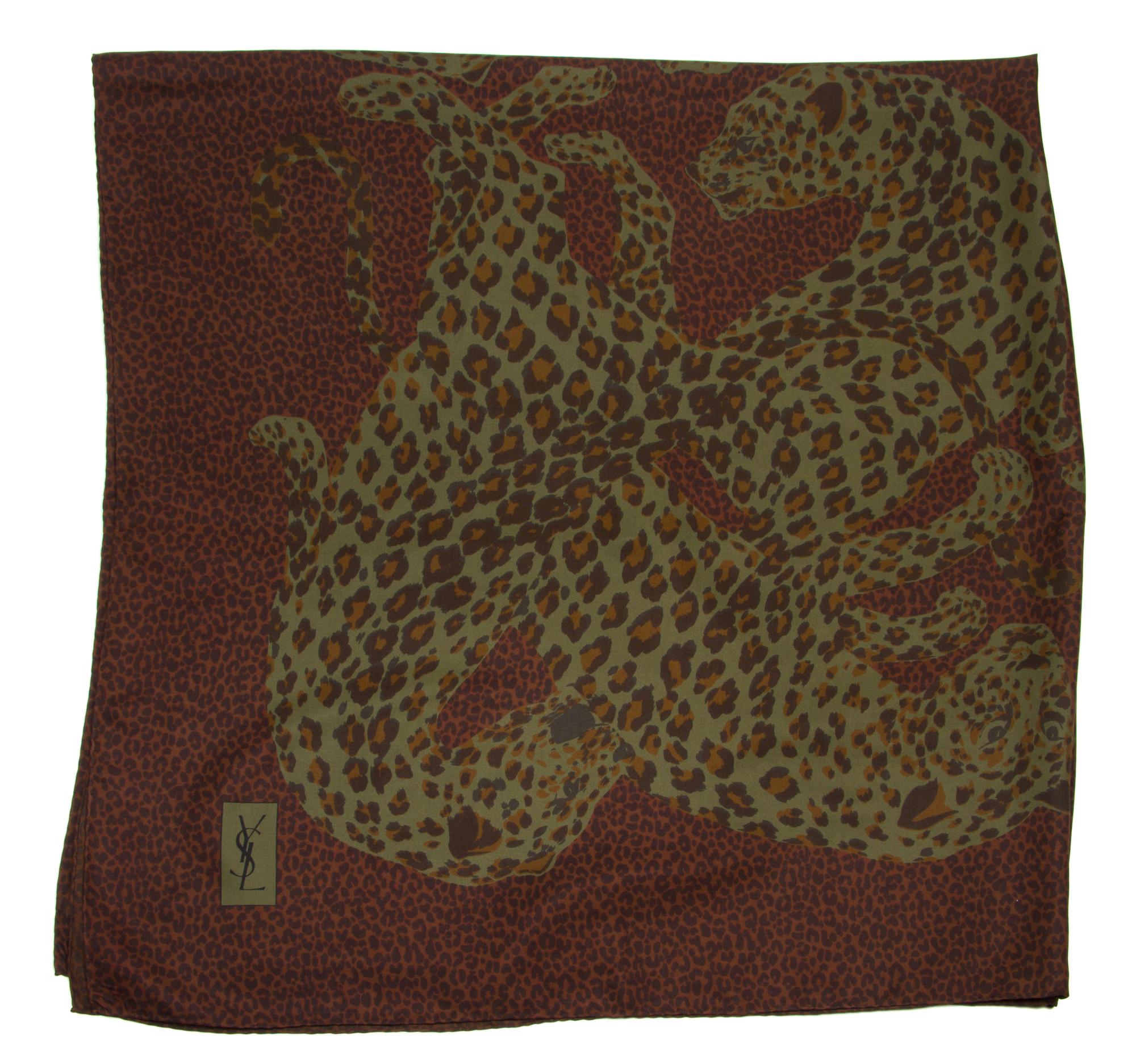 An Yves Saint Laurent Silk Shawl, 54" x 54".