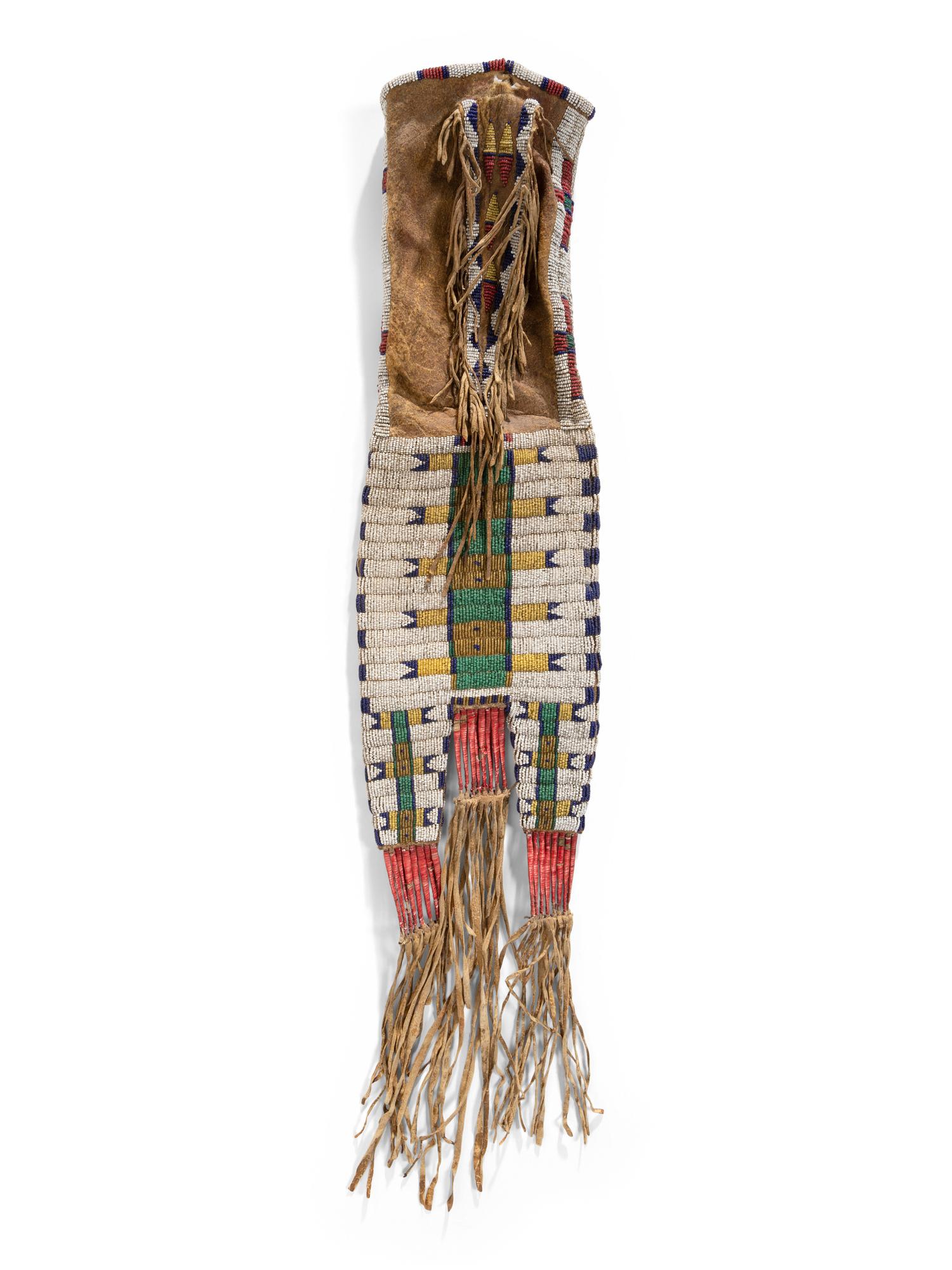 Northern Plains Beaded Hide Tobacco Bag