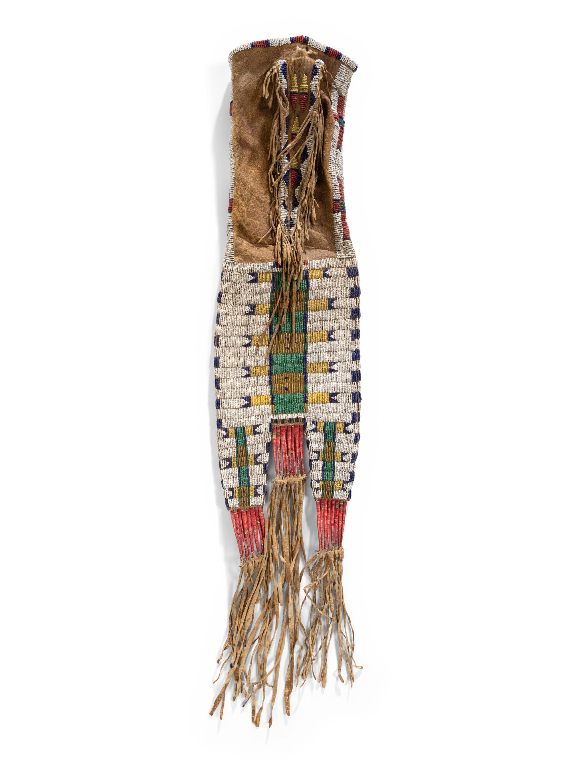 Northern Plains Beaded Hide Tobacco Bag