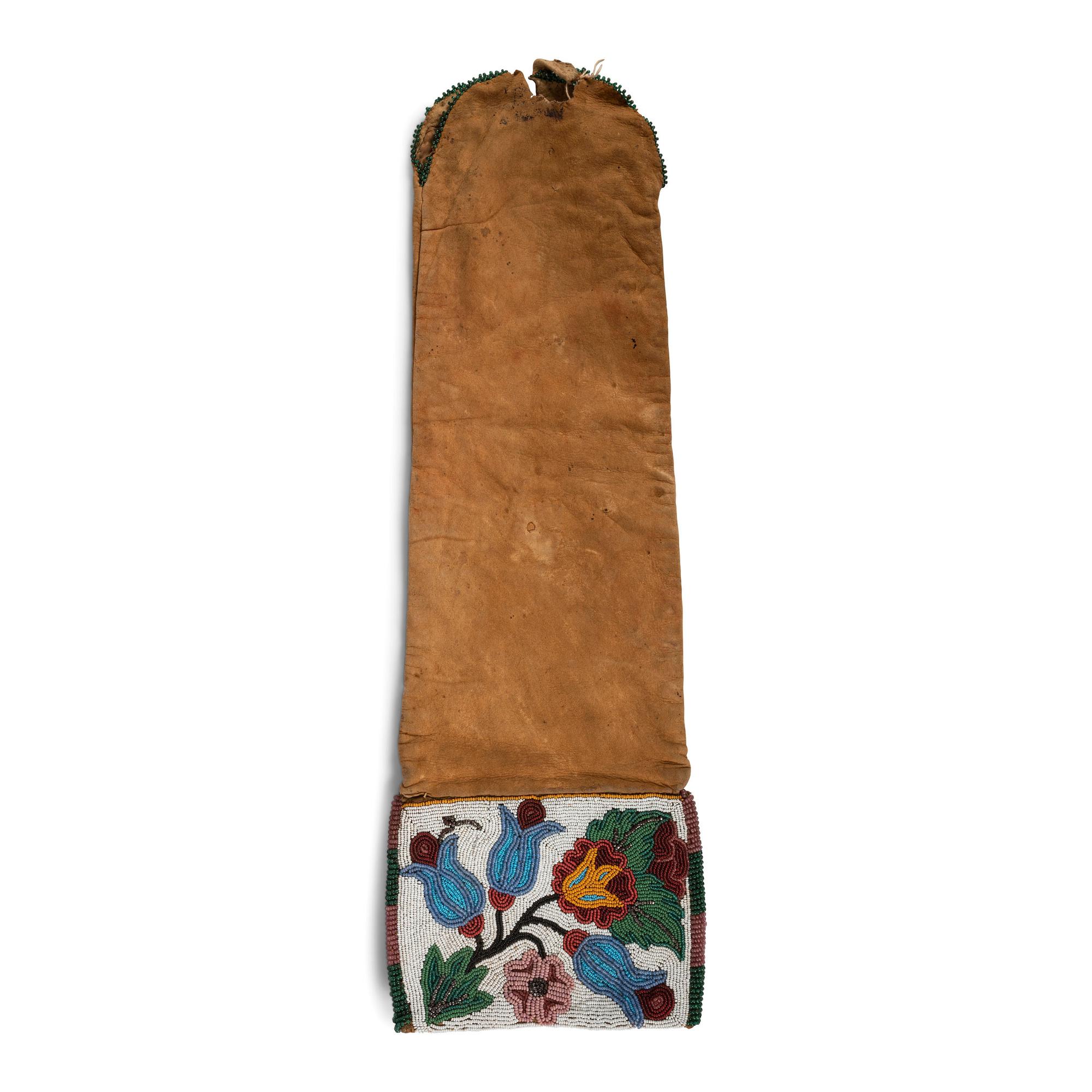Cree Beaded Hide Tobacco Bag