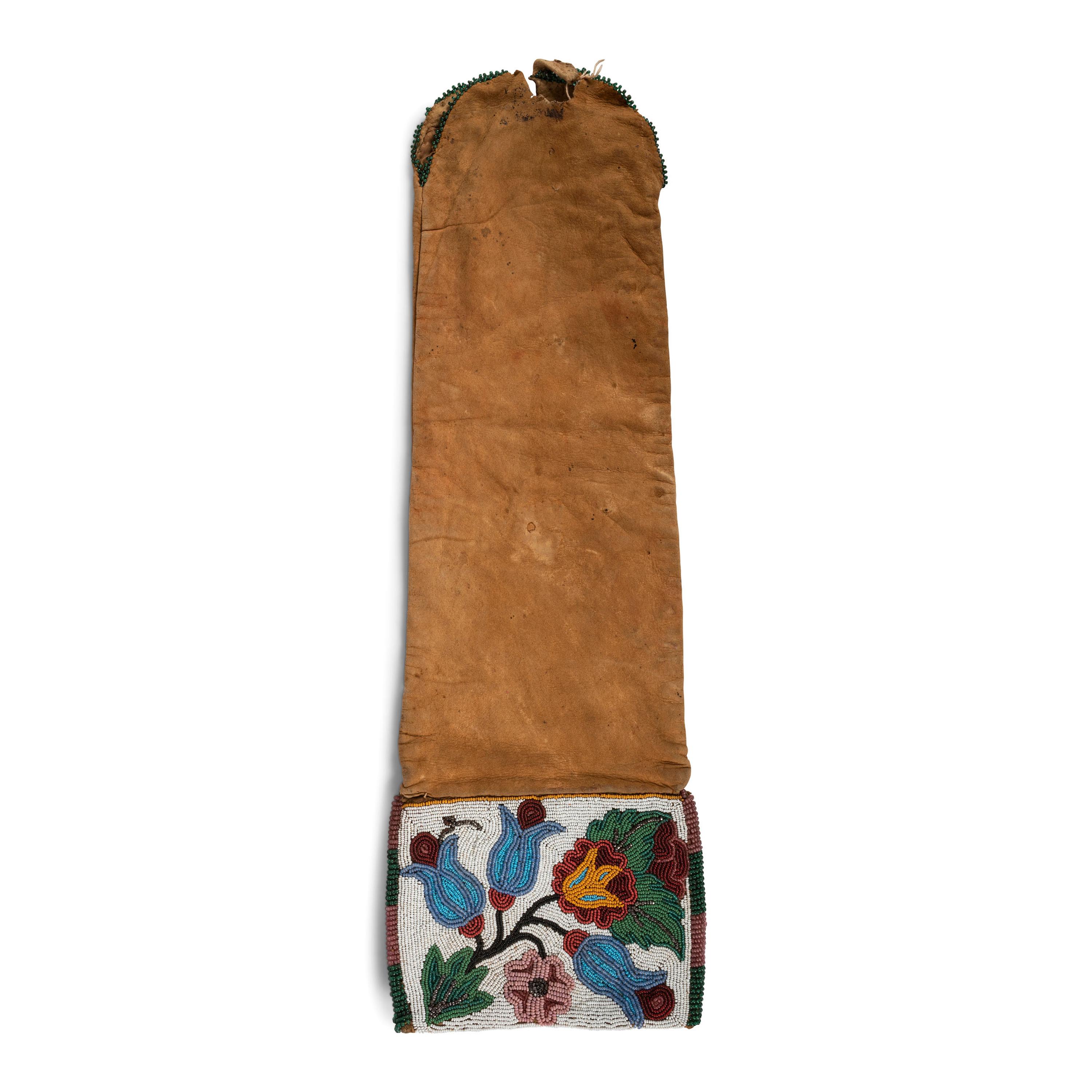 Cree Beaded Hide Tobacco Bag