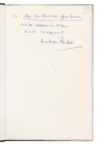 [GRAHAM, KATHARINE]. A group of books from Katharine Graham's personal collection, ALL INSCRIBED TO GRAHAM BY THE AUTHORS.