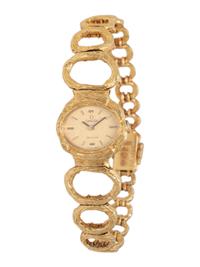 OMEGA, YELLOW GOLD FANCY LINK 'DE VILLE' WATCH