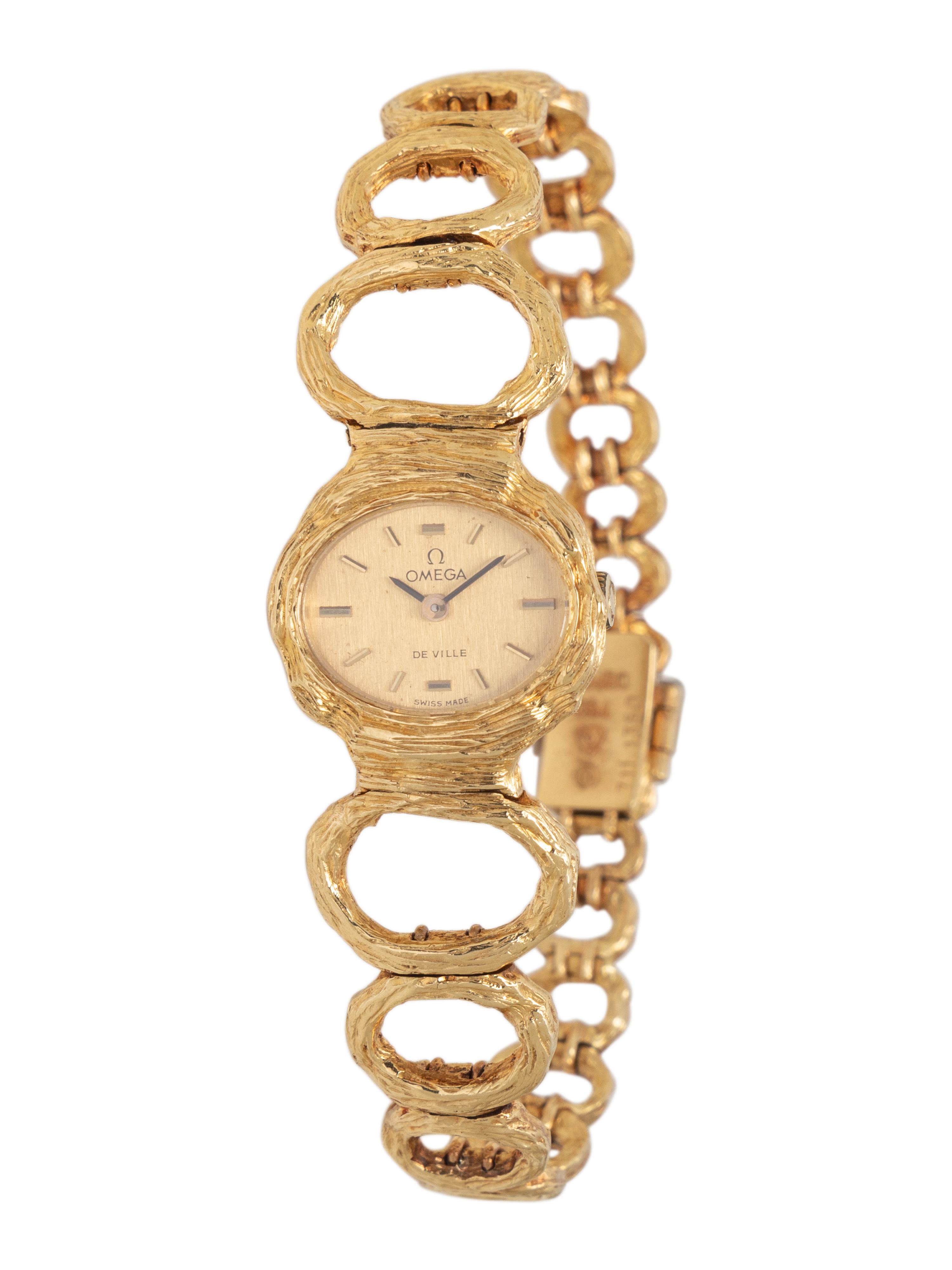 OMEGA, YELLOW GOLD FANCY LINK 'DE VILLE' WATCH