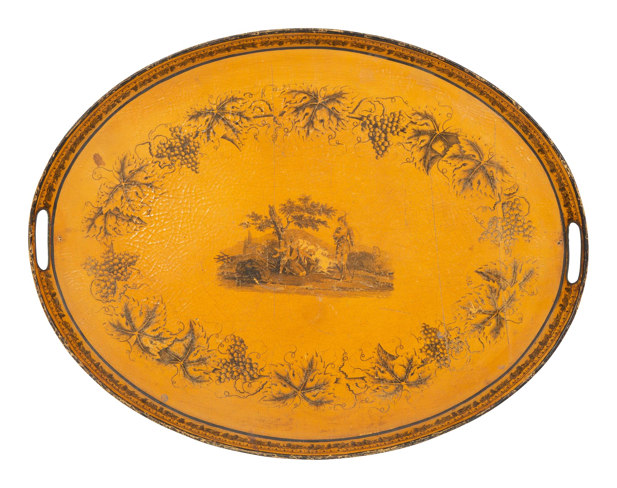 A Regency Style Painted Tole Tray