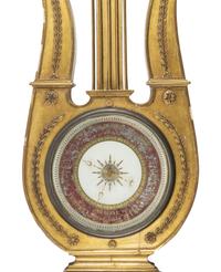 An Empire Giltwood and Reverse-Painted Glass Barometer