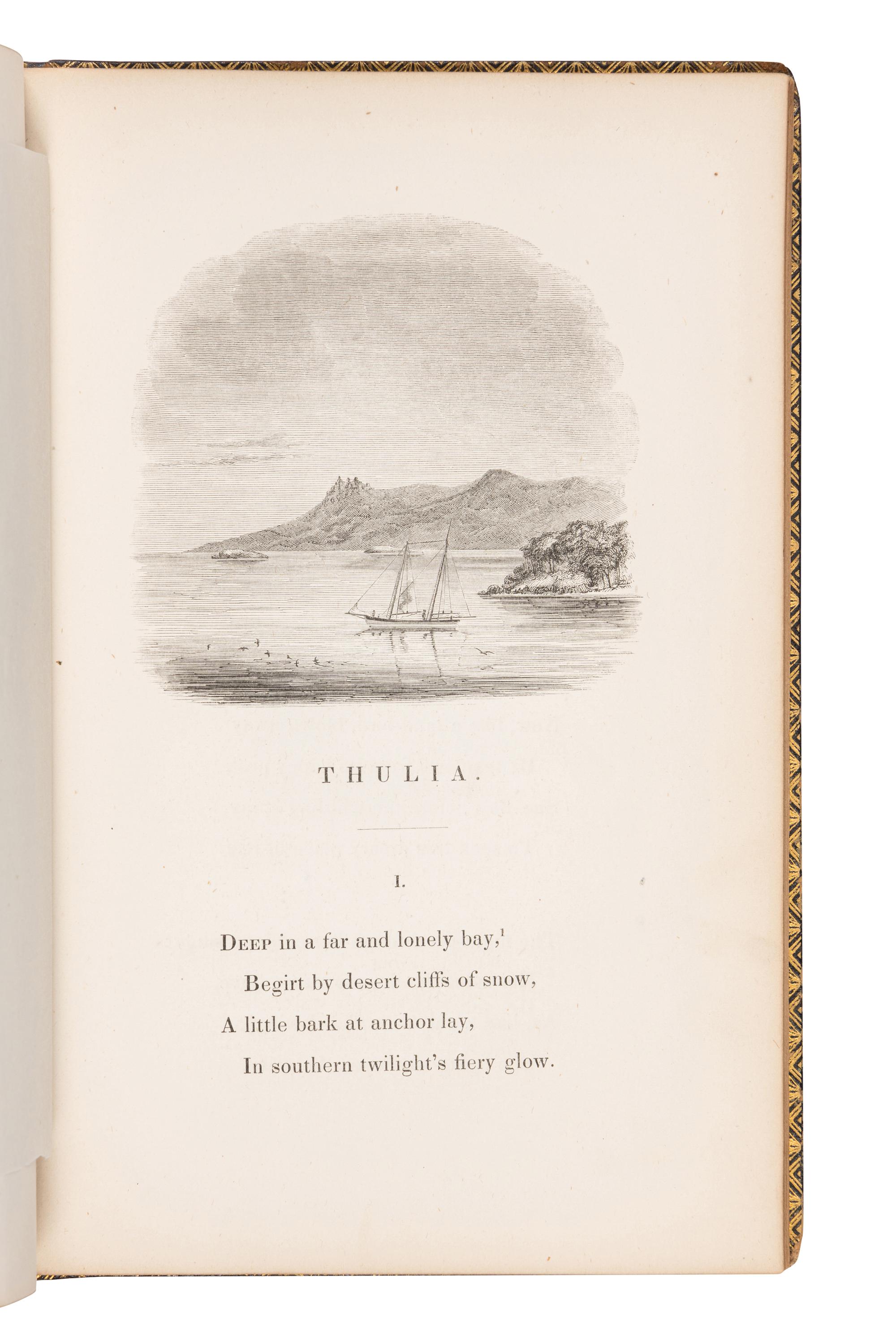 PALMER, James Croxall (1811-1883). Thulia: A Tale of the Antarctic . New York: Samuel Colman, 1843.