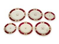 A Group of Five Chamberlain Worcester Platters and a Mazzerin Insert — EARLY 19TH CENTURY