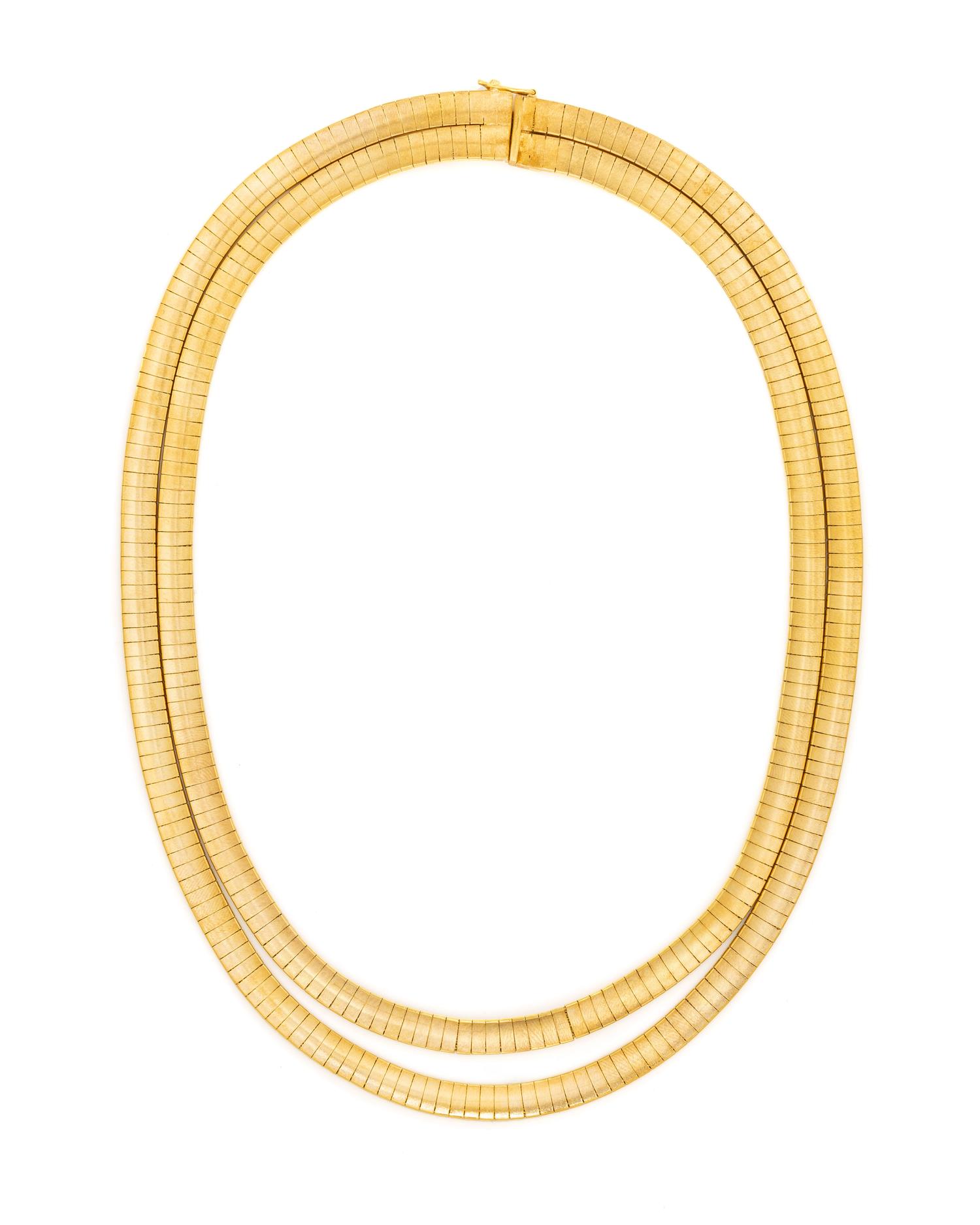 YELLOW GOLD DOUBLE STRAND NECKLACE