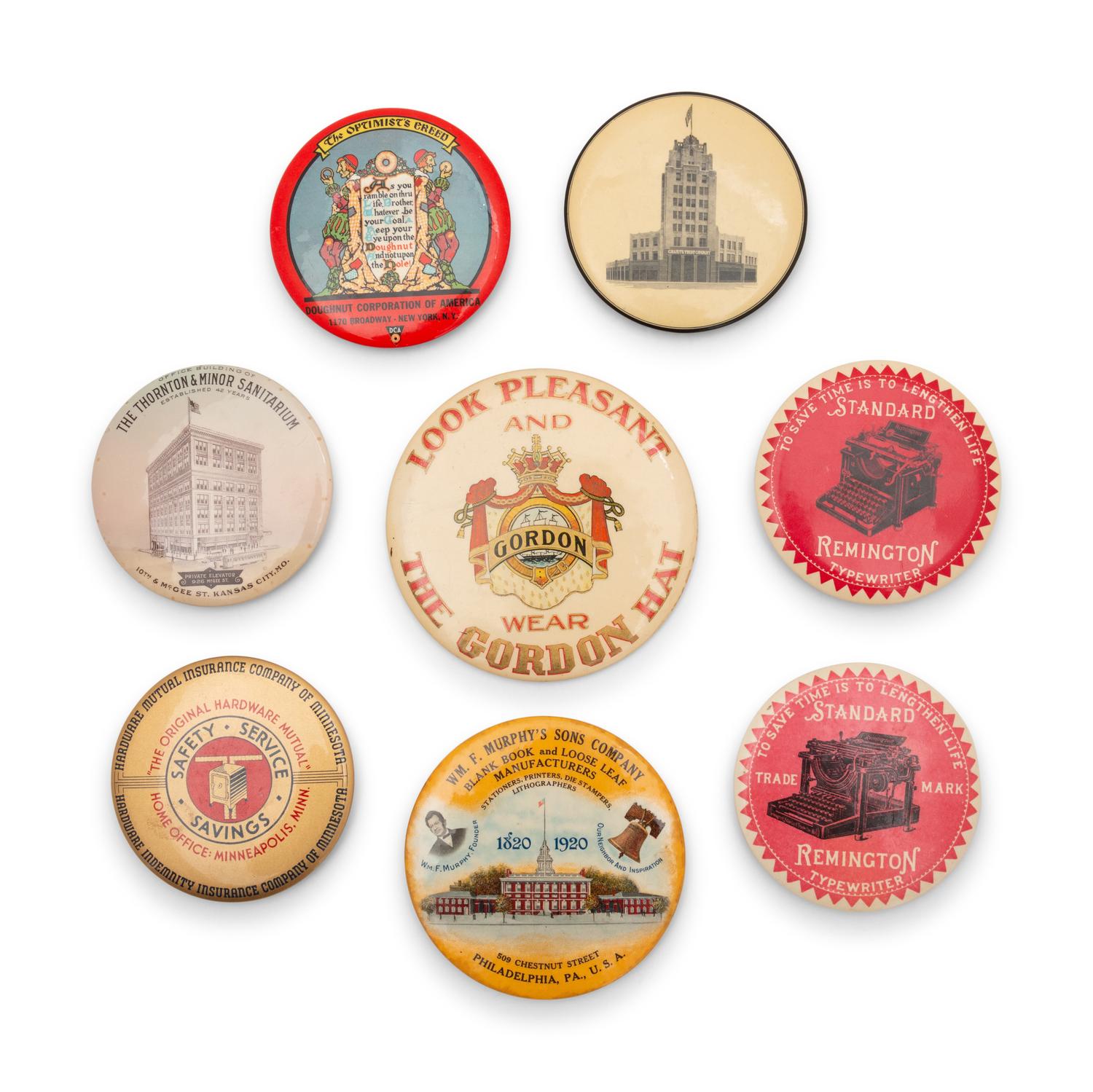 A Collection of Eight Celluloid Advertising Pocket Mirrors