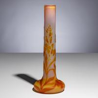 Émile Gallé (French, 1846–1904) — Floral Tube Vase, c. 1900