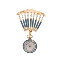 TIFFANY & CO., EDWARDIAN, DIAMOND AND ENAMEL LAPEL WATCH