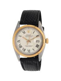 ROLEX, REF. 1603 STAINLESS STEEL AND 18K YELLOW GOLD 'DATEJUST' WATCH WITH 'BUCKLEY' DIAL AND ROLEX 'MADE IN MEXICO' JUBILEE BRACELET