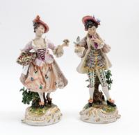 Two German Porcelain Figures Height 10 1/2 inches. — 20TH CENTURY