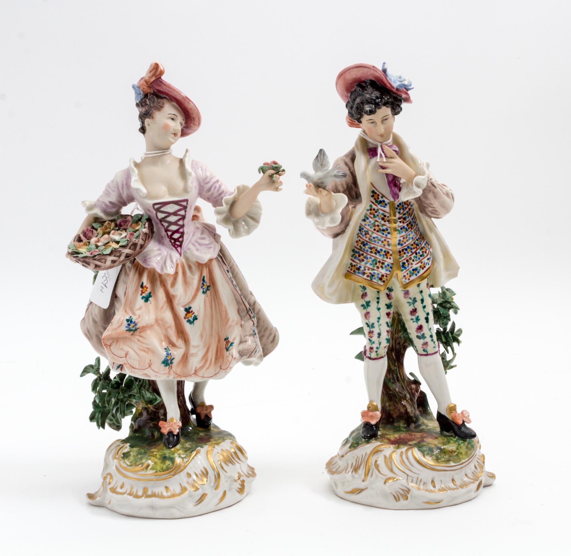 Two German Porcelain Figures Height 10 1/2 inches. — 20TH CENTURY
