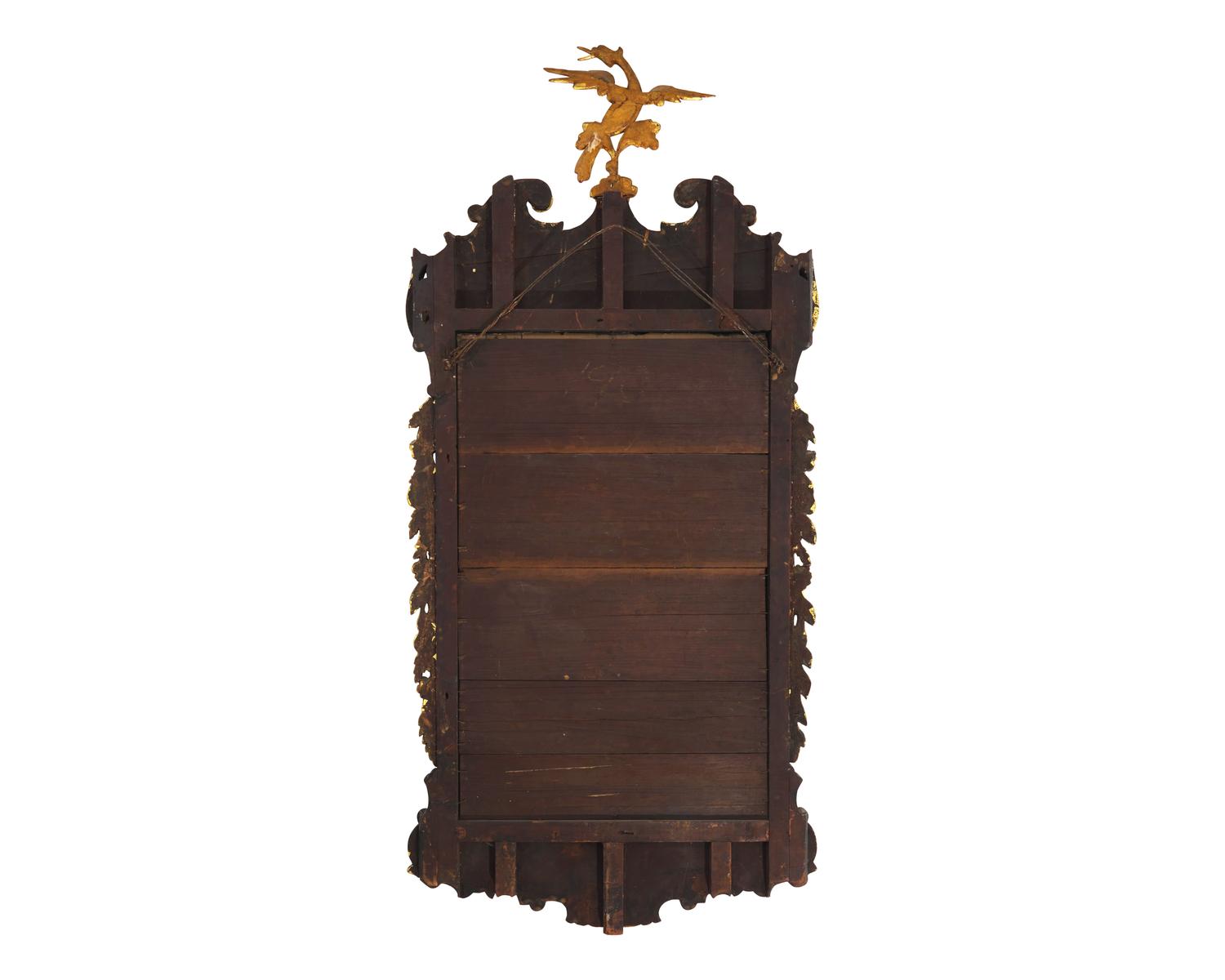 A Fine George II Carved and Engraved Parcel-Gilt Walnut Mirror, Circa 1750