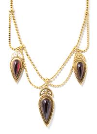 An Antique Yellow Gold and Garnet Swag Necklace, 21.90 dwts.