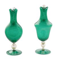A Pair of Murano Hand Blown Glass Pitchers