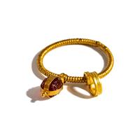 A Roman Gold and Carnelian Earring