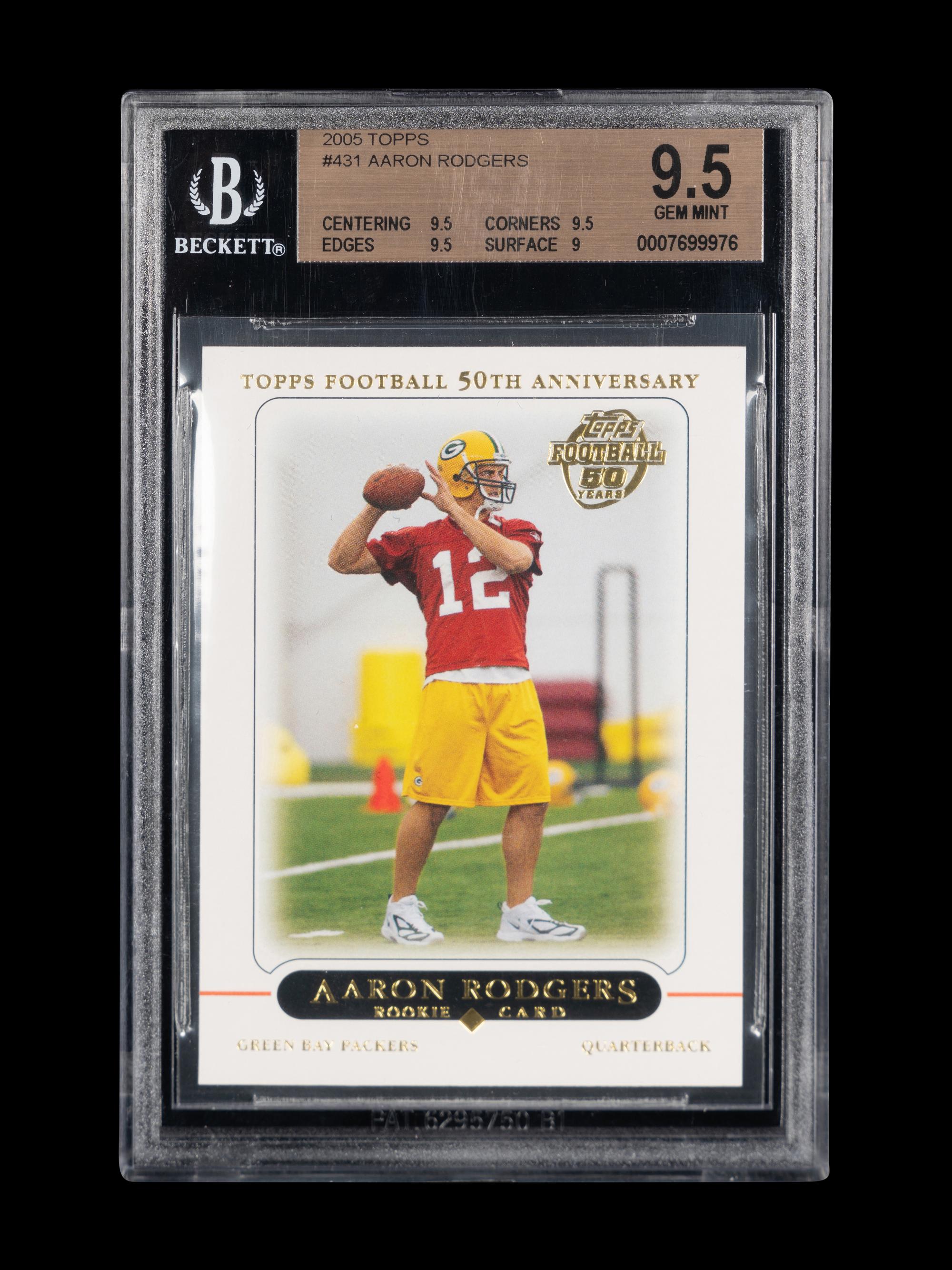 A 2005 Topps Aaron Rodgers Rookie Football Card No. 431 (BGS 9.5 GEM MINT)