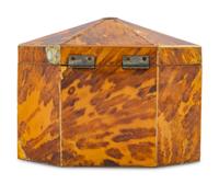A Regency Tortoiseshell Tea Caddy