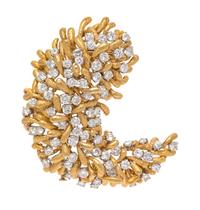 An 18 Karat Yellow Gold, Platinum and Diamond Brooch, David Webb, 33.70 dwts.