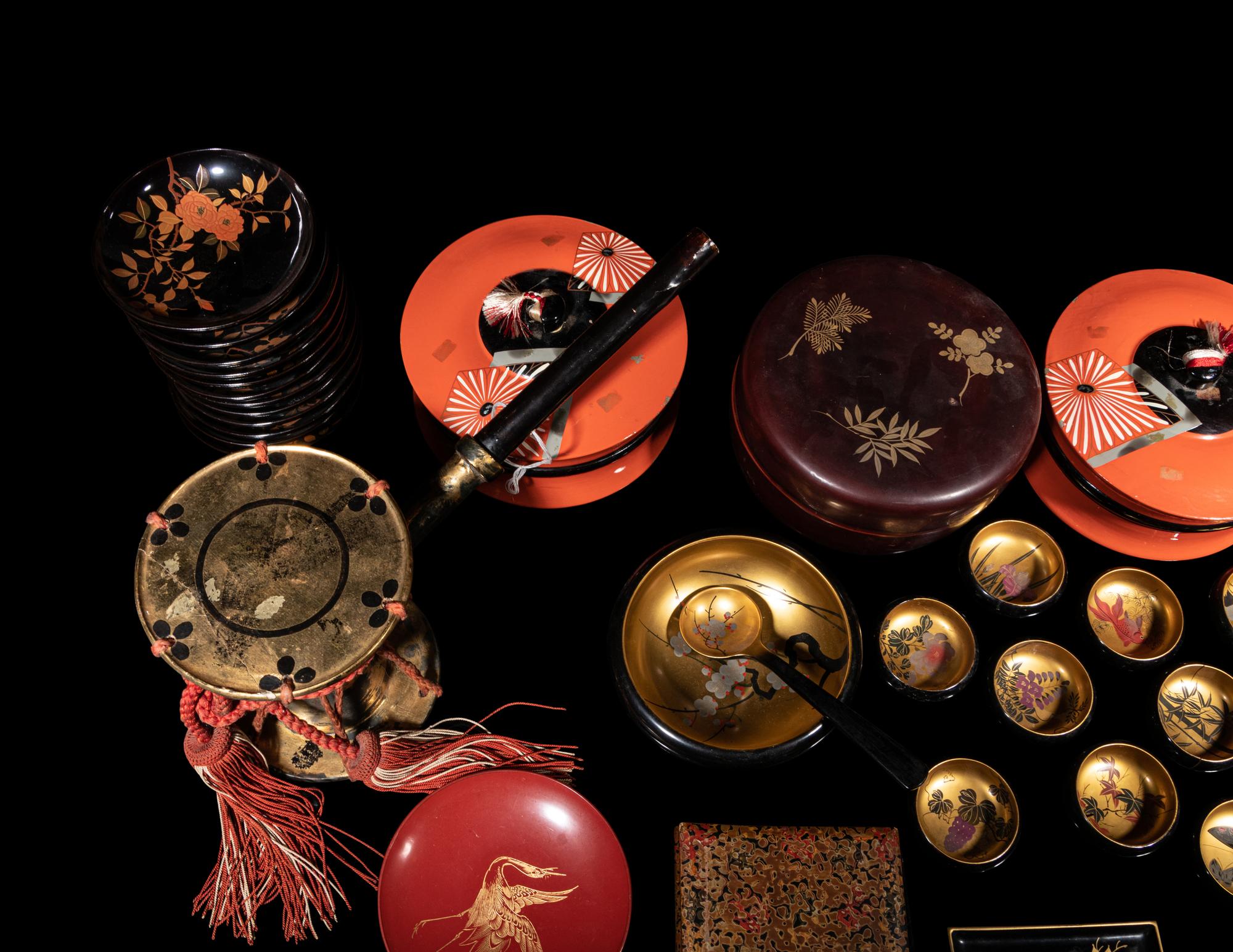 A Large Collection of Japanese Lacquer Wares