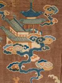 A Brown Ground Kesi Woven Silk 'Phoenix' Panel