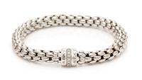 An 18 Karat White Gold and Diamond Bracelet "Flex'It" Bracelet, Fope, 17.90 dwts.