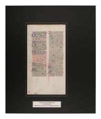 [MANUSCRIPT LEAF -- MISSAL]. One leaf on vellum, in Latin. England?, ca 1375.