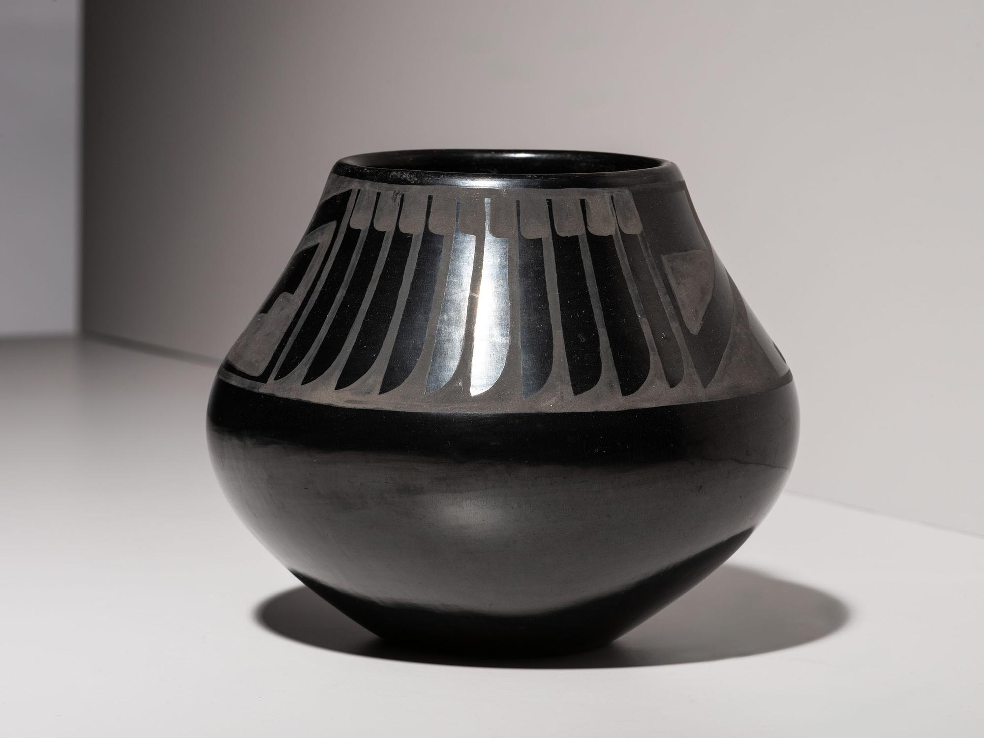 Blackware Jar, with Feathers 1943-1954