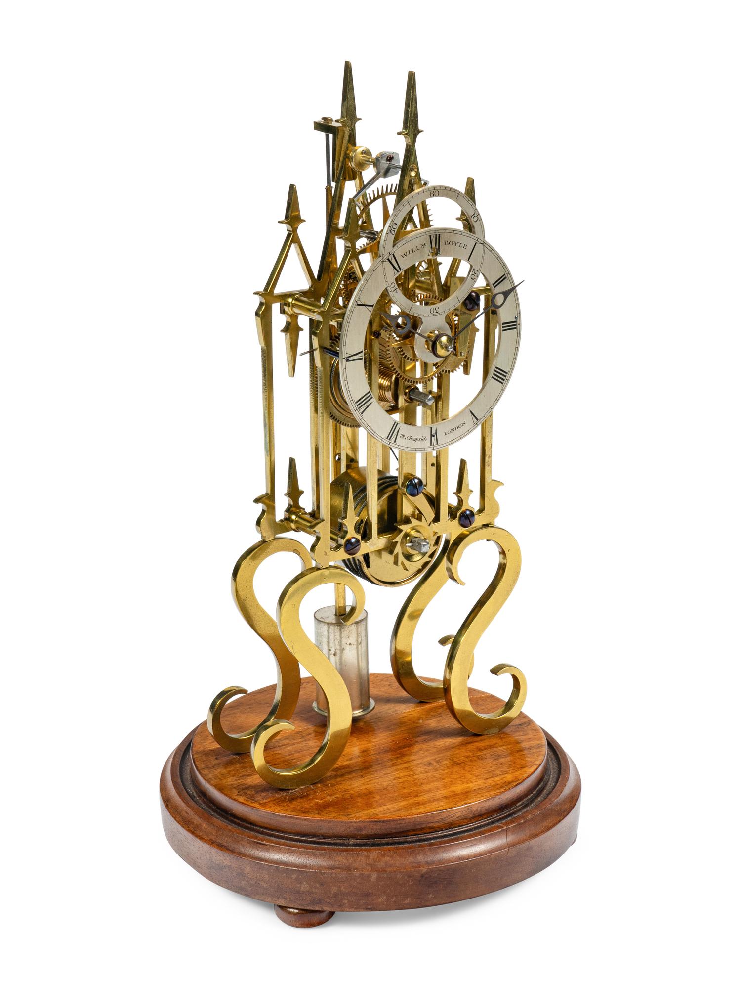 An English Brass Fusée Skeleton Clock