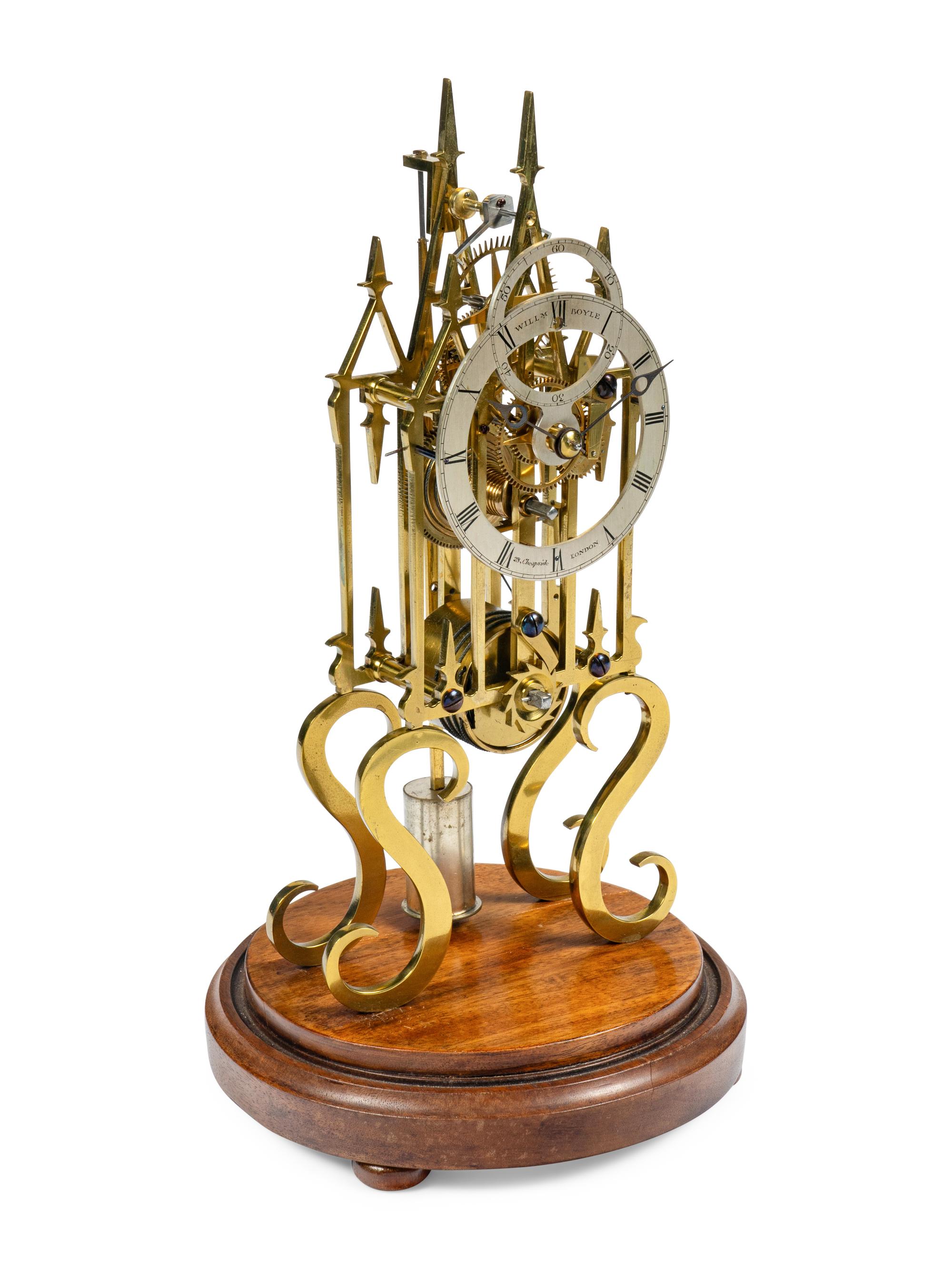 An English Brass Fusée Skeleton Clock