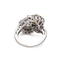 DIAMOND AND COLORED DIAMOND 'TOI ET MOI' RING