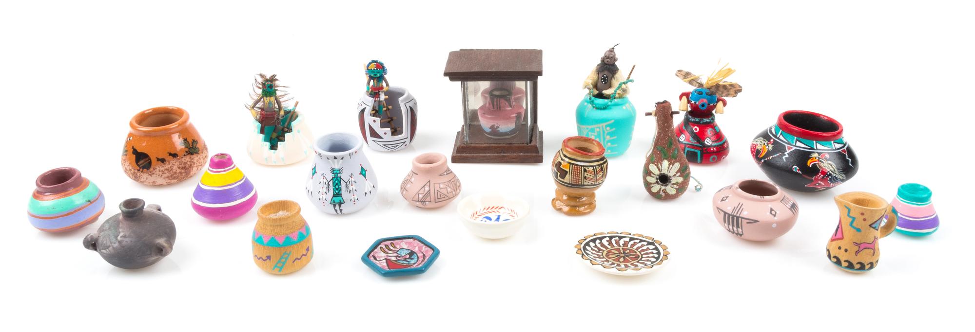 A Group of Native American Pottery Articles Height of tallest 1 3/4 inches. — Various Makers