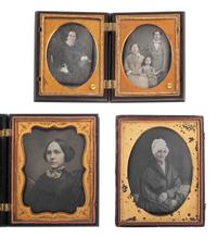 [EARLY PHOTOGRAPHY]. 14 half plate and quarter plate daguerreotypes featuring women and children.