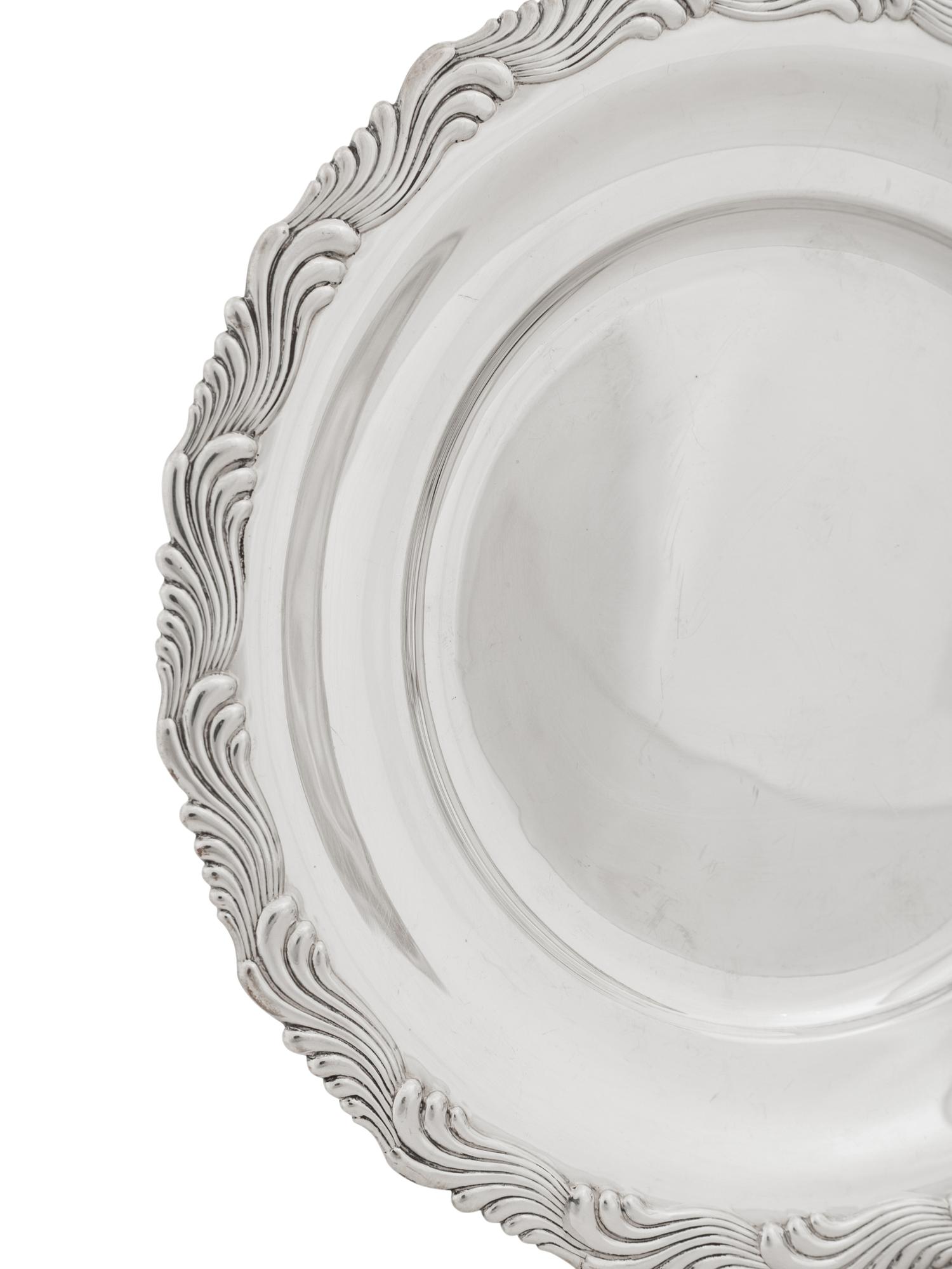A Pair of Tiffany and Company Wave Edge Silver Trays