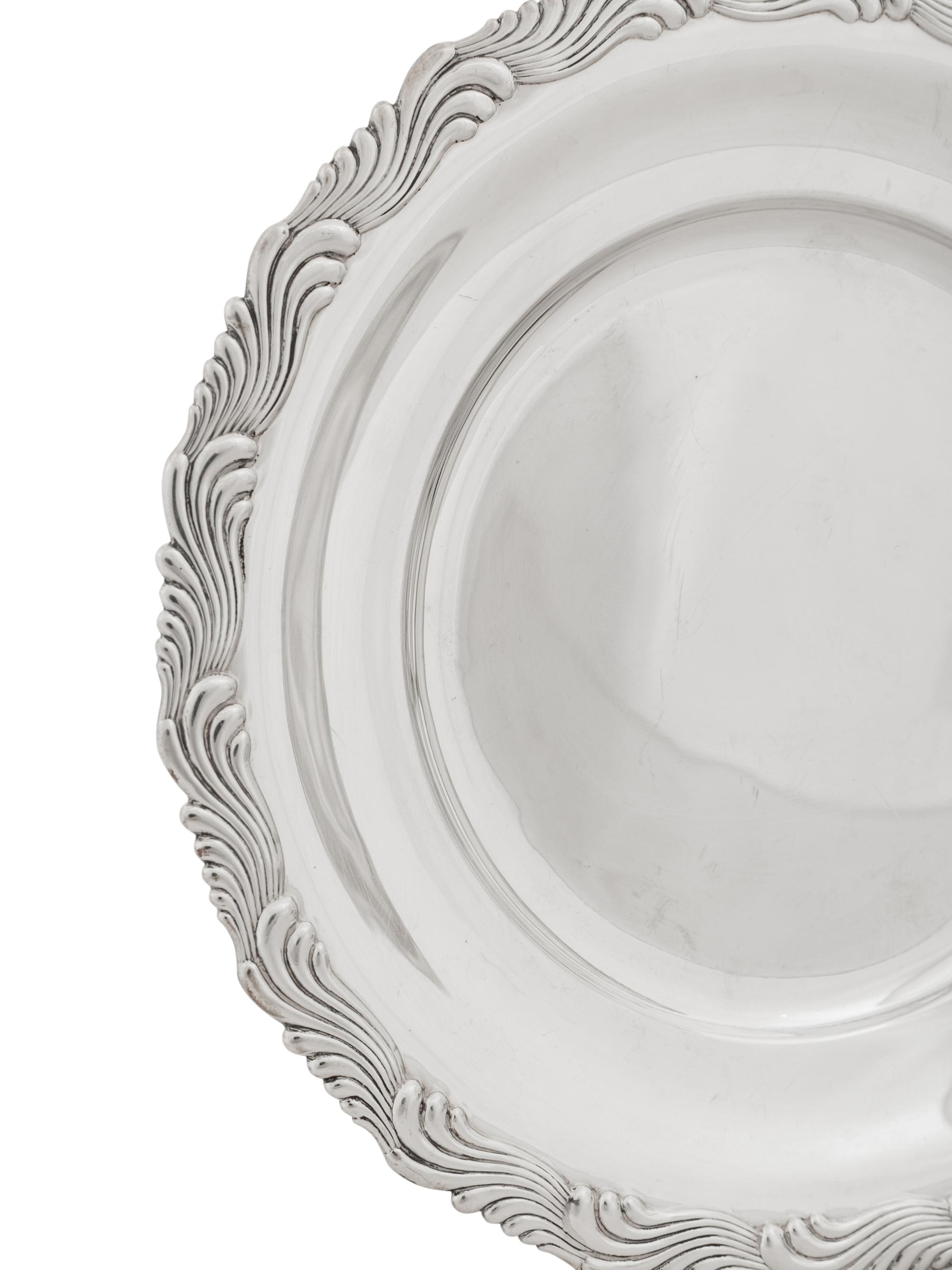 A Pair of Tiffany and Company Wave Edge Silver Trays