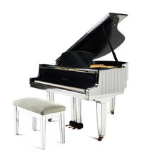 A Custom Yamaha Mirrored Baby Grand Piano