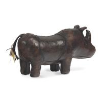 A Miniature Abercrombie & Fitch Leather Rhinoceros Footstool