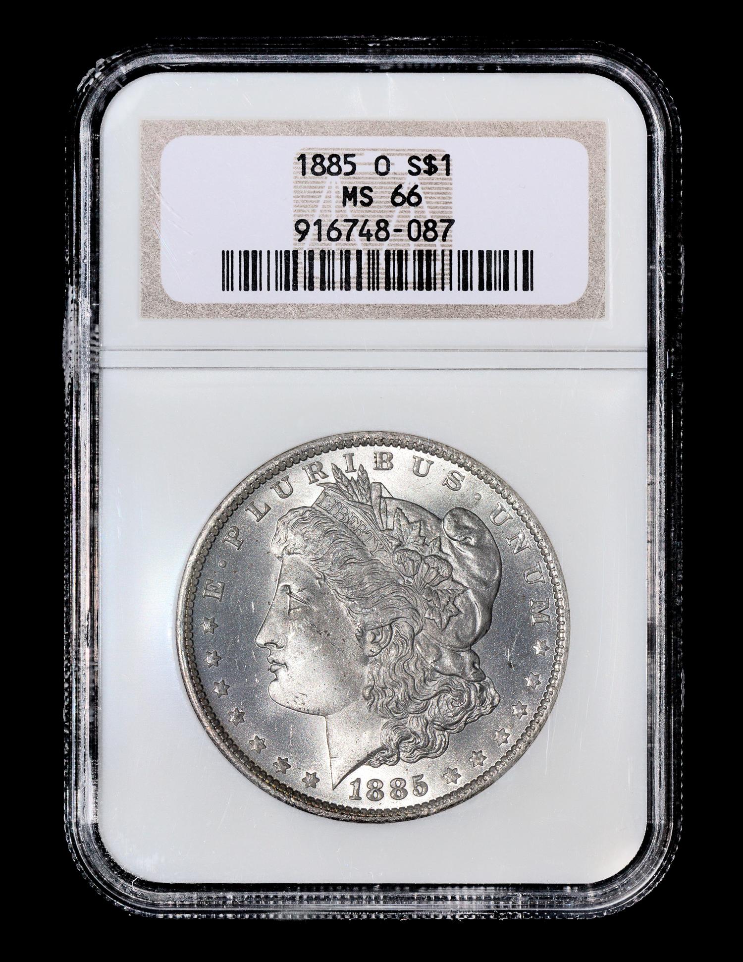 A United States 1885-O Morgan Silver $1 Coin — NGC graded MS66