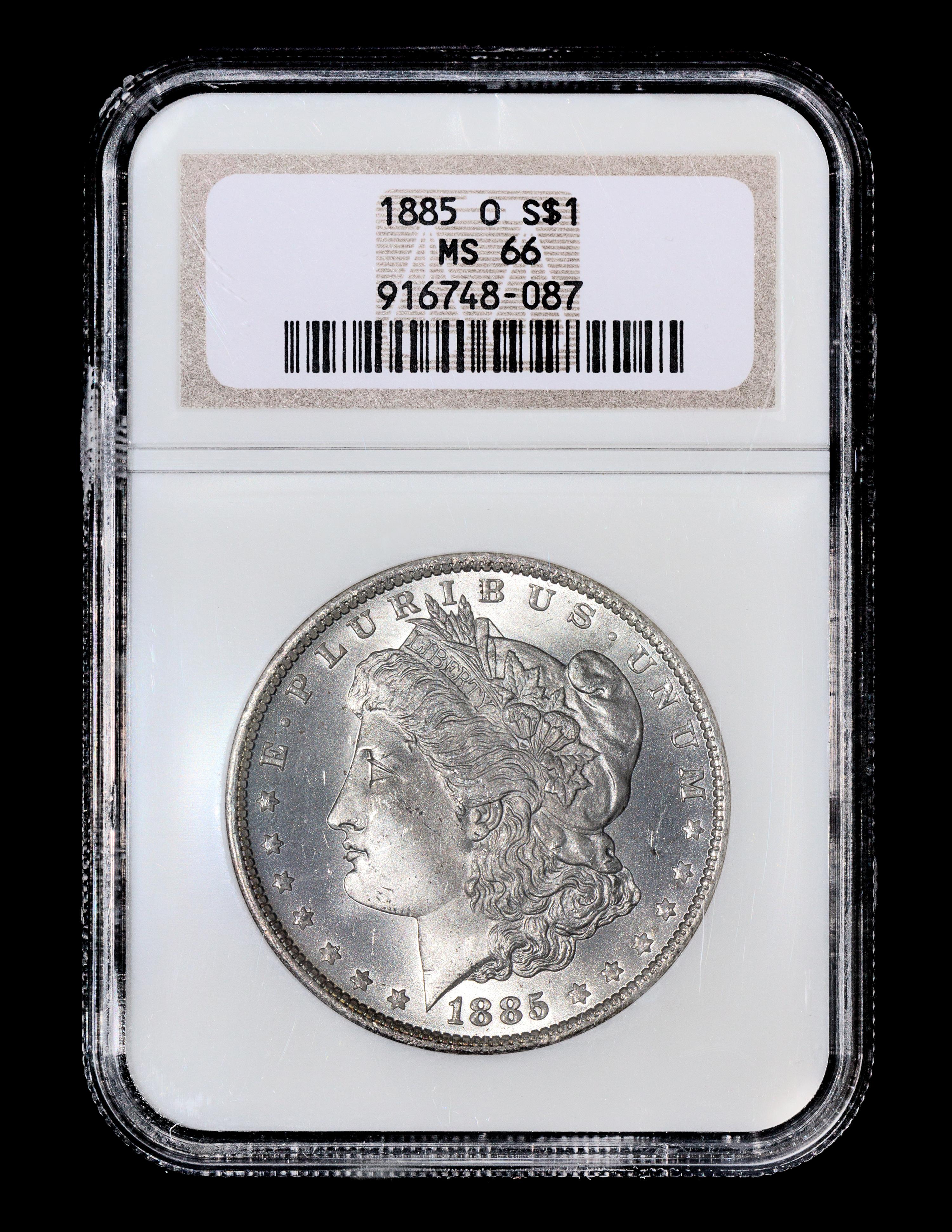 A United States 1885-O Morgan Silver $1 Coin — NGC graded MS66
