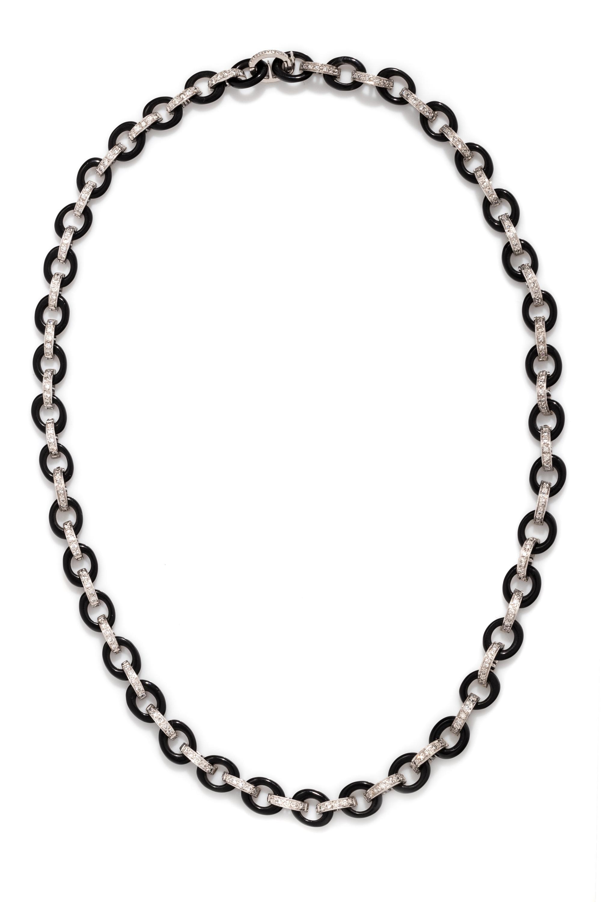 ONYX AND DIAMOND NECKLACE