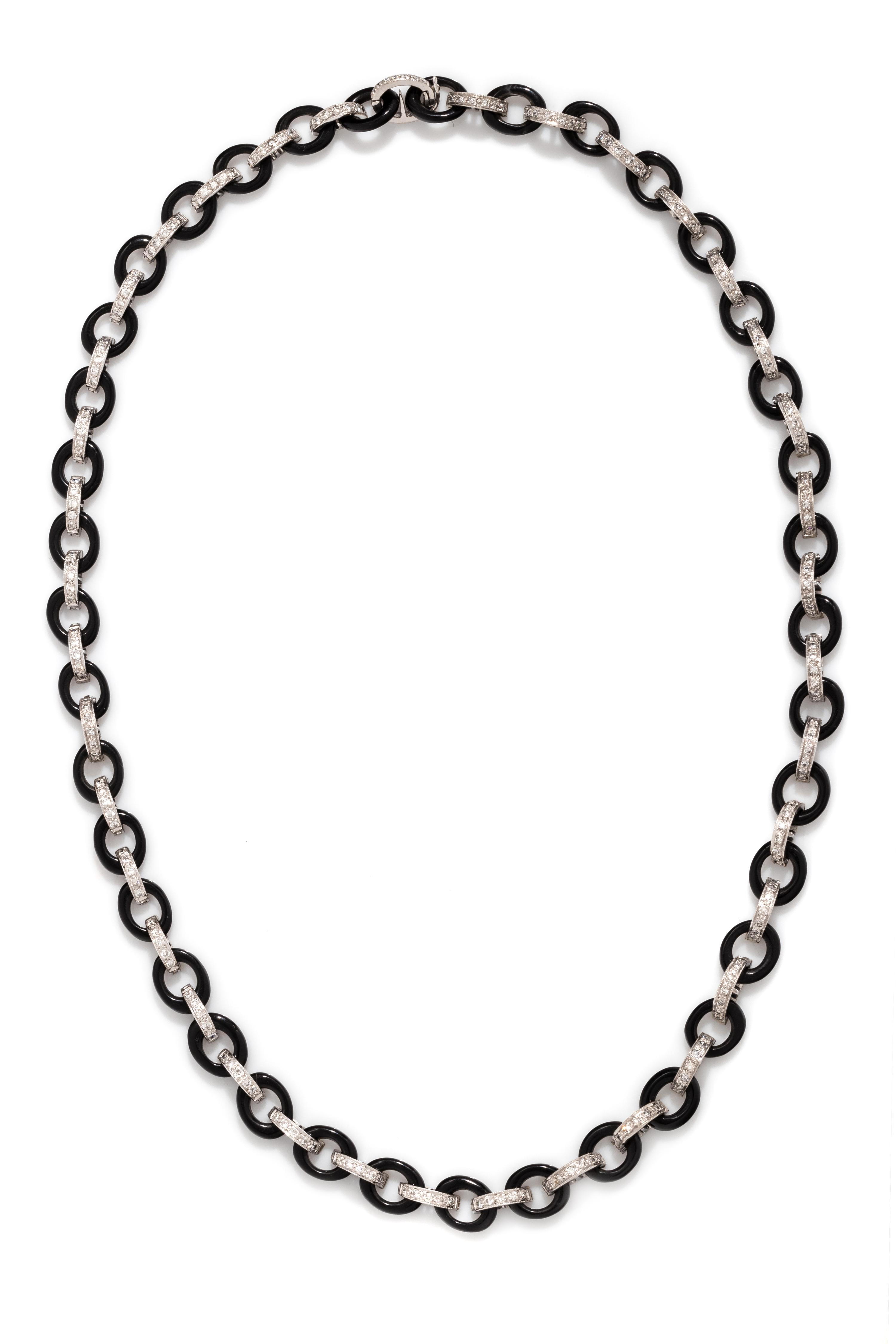 ONYX AND DIAMOND NECKLACE