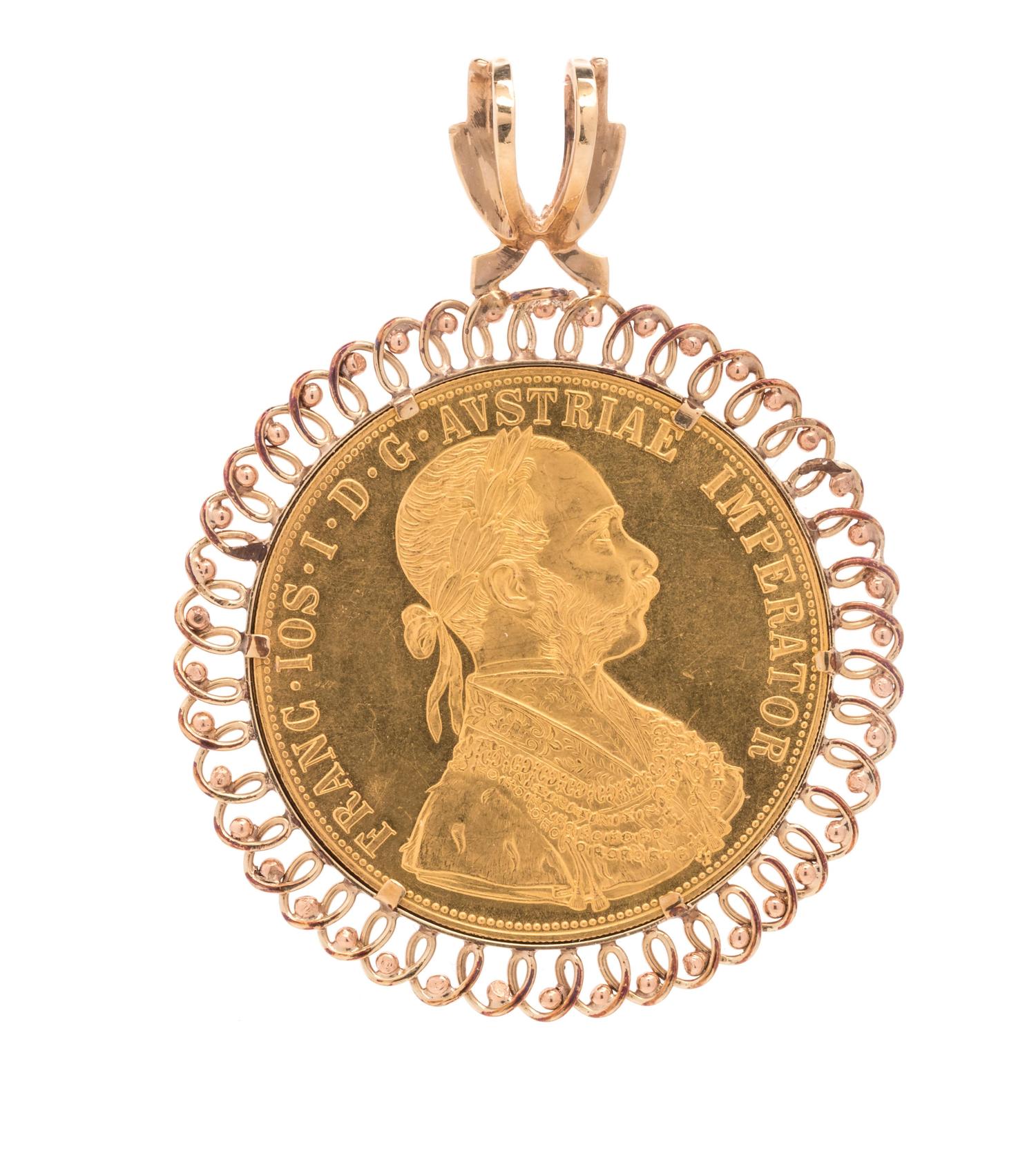 AUSTRIAN 4 DUCAT COIN PENDANT