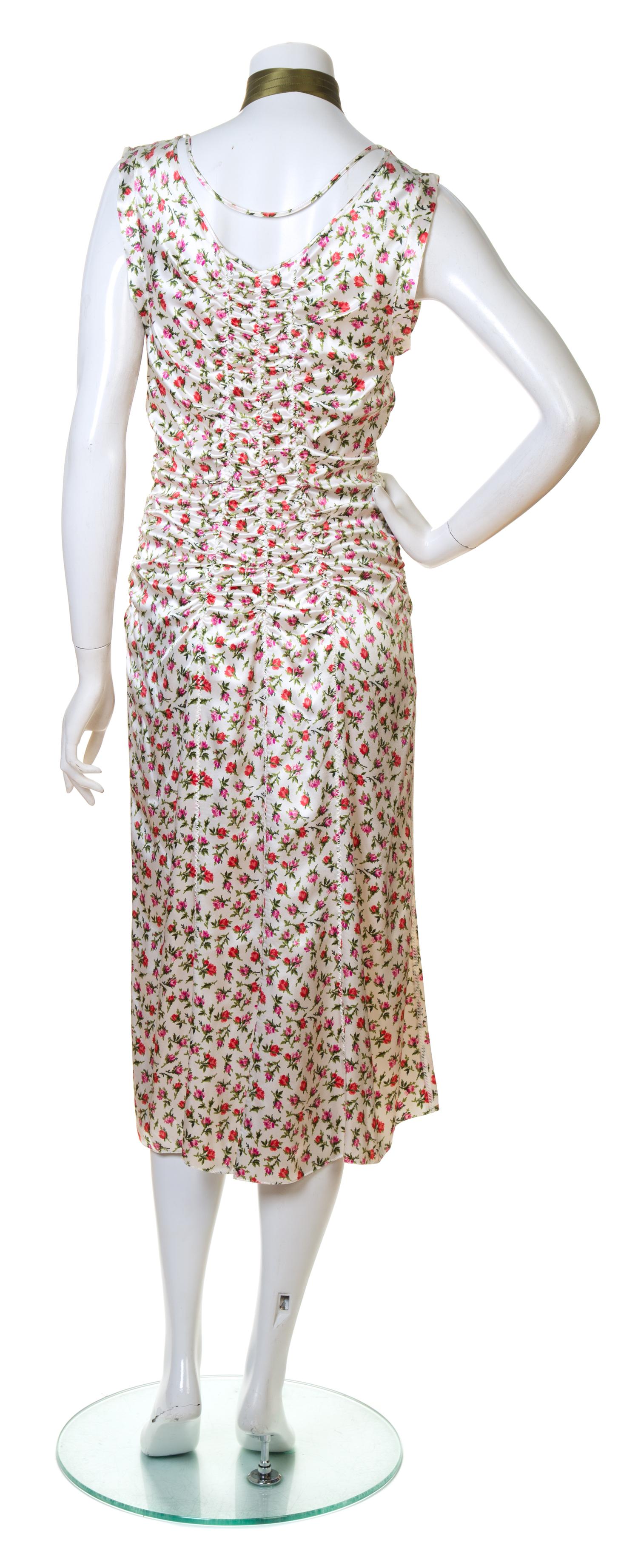 A Prada Silk Floral Sleeveless Dress, Size 42.