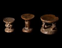 Three Tonga Wood Stools