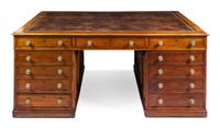 A Late William IV Mahogany Partners' Desk Height 30 x width 69 1/2 x depth 53 inches. — MID-19TH CENTURY