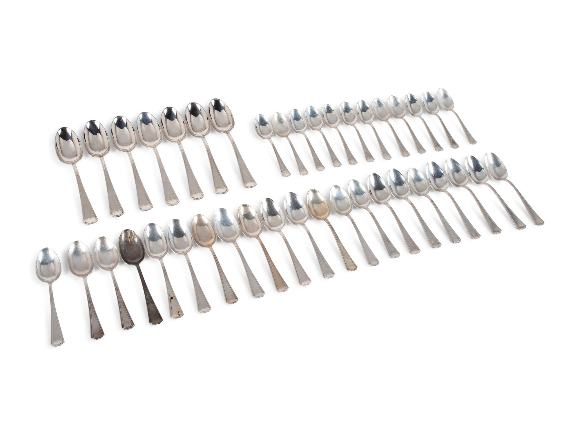 An Assembled Gorham and Durgin Silver Flatware Service