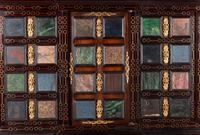 A Large Renaissance Style Semiprecious Stone Inlaid and Bronze Mounted Collector's Cabinet